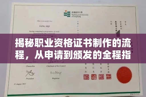 宿松揭秘职业资格证书制作的流程，从申请到颁发的全程指南